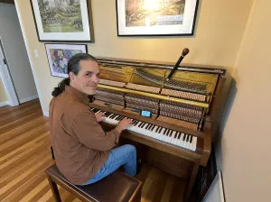 Tuning a Yamaha studio upright in Edgewood, NM.