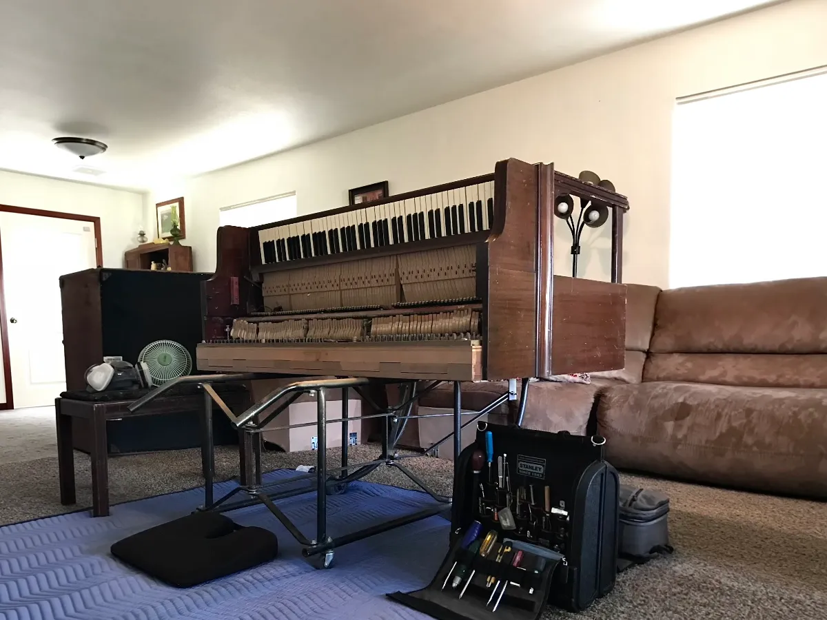Pinblock treatment by Tom Lepinski Piano Tuning in Bosque Farms, NM.